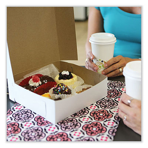 SCT Bakery Boxes, Standard, 12 x 12 x 4, White, Paper, 100/Carton (1585)