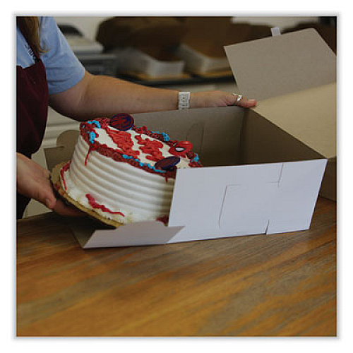 SCT Bakery Boxes, Standard, 14 x 14 x 6, White, Paper, 50/Carton (1593)