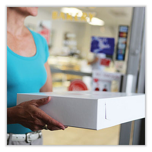SCT Bakery Boxes, Standard, 19 x 14 x 4, White, Paper, 50/Carton (1929)