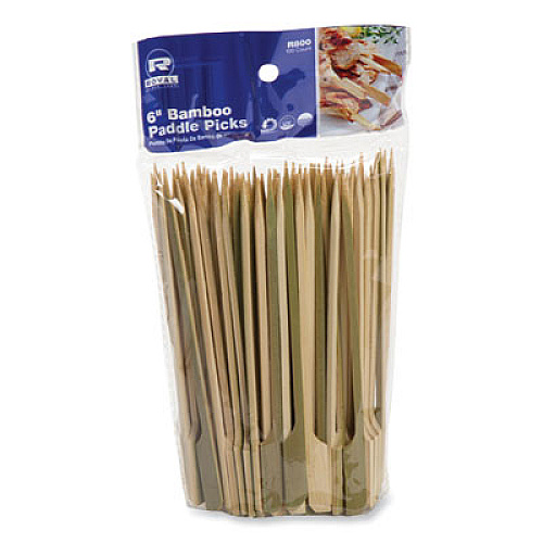 AmerCareRoyal Bamboo Paddle Picks, 6", Natural, 1,000/Carton (R800)
