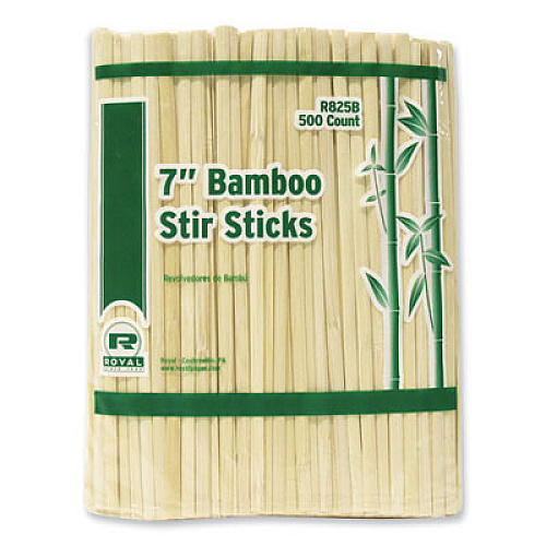 AmerCareRoyal Bamboo Stir Sticks, 7", 5,000/Carton (R825B)