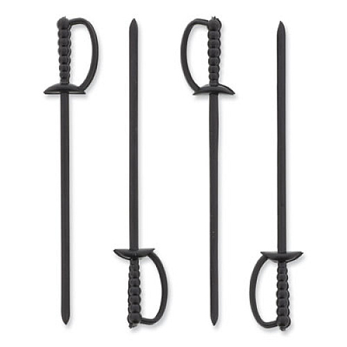 AmerCareRoyal Sword Picks, Plastic, 6", Black, 1,000/Box, 10 Boxes/Carton (RP147BK)