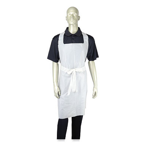 AmerCareRoyal Heavyweight Poly Aprons, 28 x 46, 1.77 mil, One Size Fits All, White, 500/Carton (RPA20HW)