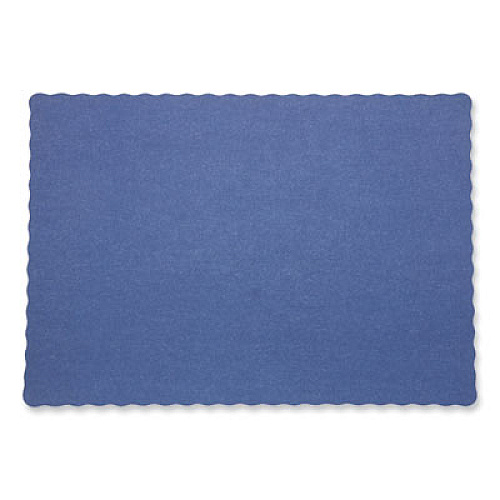 AmerCareRoyal Placemats, Smooth Surface, Scalloped Edges, 13.5" x 9.5", Blue, 1,000/Carton (SPM914E)