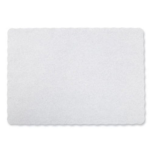 AmerCareRoyal Placemats, Embossed Surface, Scalloped Edges, 13.5" x 9.5", White, 1,000/Carton (WSS914)