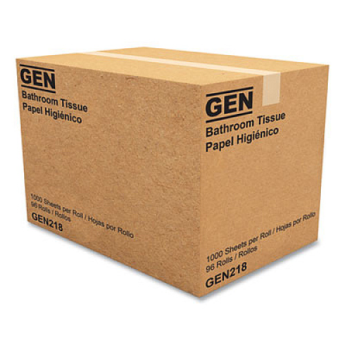 GEN Standard Bath Tissue, Individually Wrapped Rolls, Septic Safe, 1-Ply, White, 1,000 Sheets/Roll, 96 Rolls/Carton (218)