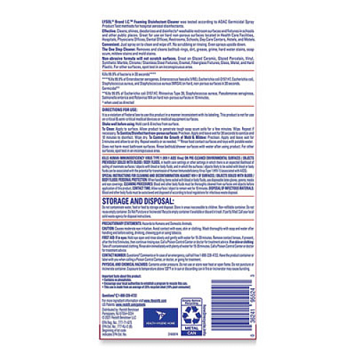LYSOL Brand I.C. Foaming Disinfectant Cleaner, 24 oz Aerosol Spray, 12/Carton (95524CT)