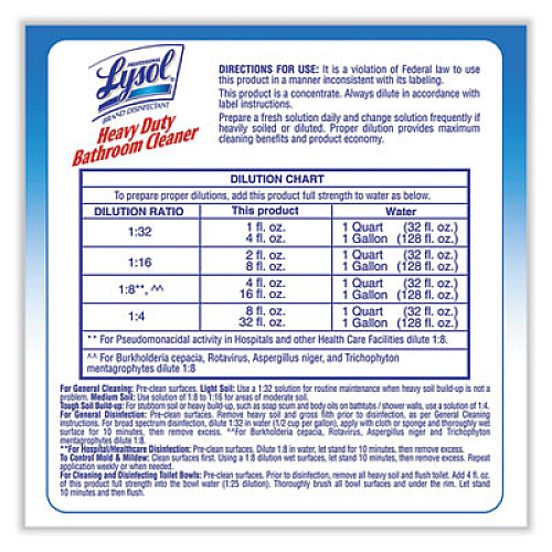 Professional LYSOL Brand Disinfectant Heavy-Duty Bathroom Cleaner Concentrate, Fresh Lime, 1 gal Bottle, 4/Carton (94201CT)