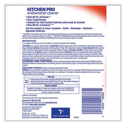 LYSOL Brand Kitchen Pro Antibacterial Cleaner, Citrus Scent, 22 oz Spray Bottle (79556EA)