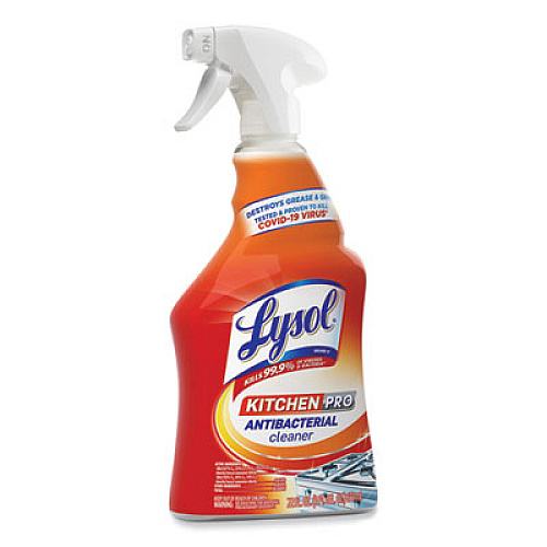 LYSOL Brand Kitchen Pro Antibacterial Cleaner, Citrus Scent, 22 oz Spray Bottle, 9/Carton (79556)