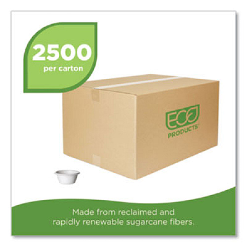 Eco-Products Molded Fiber Portion Cups, 2 oz, Sugarcane, White, 2,500/Carton (EPSPC2)