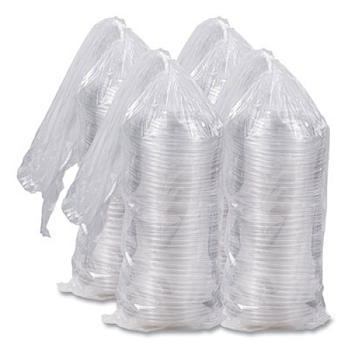 Dart PresentaBowls Lids, Clear, Fits 24 oz to 64 oz Bowls, 7.3" Diameter x 1.1" h, Plastic, 252/Carton (PET64BDL)