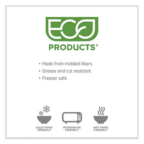 Eco-Products WorldView Renewable Molded Fiber Containers, 10.47 x 10.47 x 1.76, White, 200/Carton (EPSCRC107)