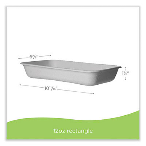 Eco-Products WorldView Renewable Molded Fiber Containers, 10.47 x 10.47 x 1.76, White, 200/Carton (EPSCRC107)