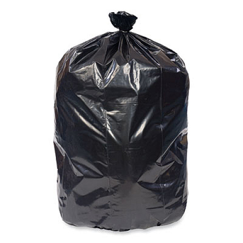 Pitt Plastics Eco Strong Plus Can Liners, 40 gal, 1.35 mil, 40" x 46", Black, Perforated Roll, 100/Carton (PCRL4046SHK)