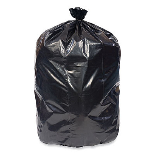Pitt Plastics Eco Strong Plus Can Liners, 40 gal, 1.7 mil, 40" x 46", Black, Perforated Roll, 100/Carton (PCRL404620K)