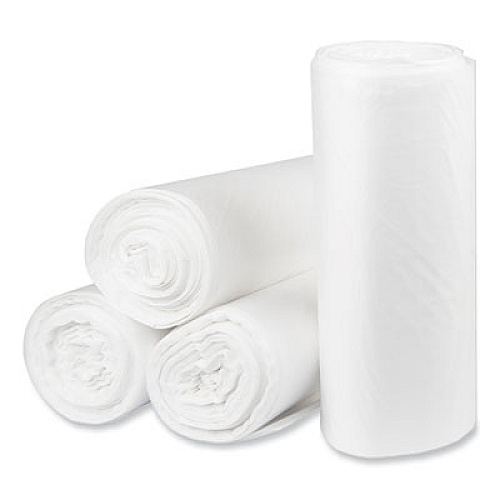 Pitt Plastics Eco Strong Plus Can Liners, 40 gal, 16 mic, 40" x 46", Natural, Perforated Roll, 250/Carton (PCRH404616N)