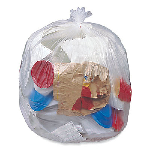 Pitt Plastics Eco Strong Plus Can Liners, 40 gal, 16 mic, 40" x 46", Natural, Perforated Roll, 250/Carton (PCRH404616N)