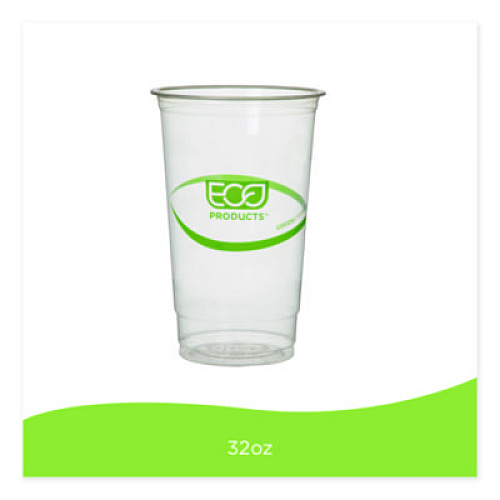 Eco-Products GreenStripe PLA Cold Cups, 32 oz, Plastic, Clear, 1,000/Carton (EPCC32GS)