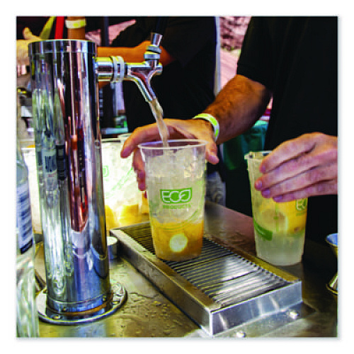 Eco-Products GreenStripe PLA Cold Cups, 32 oz, Plastic, Clear, 1,000/Carton (EPCC32GS)