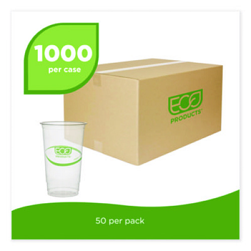 Eco-Products GreenStripe PLA Cold Cups, 32 oz, Plastic, Clear, 1,000/Carton (EPCC32GS)