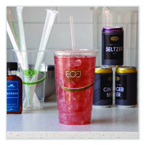 Eco-Products GreenStripe PLA Cold Cups, 32 oz, Plastic, Clear, 1,000/Carton (EPCC32GS)