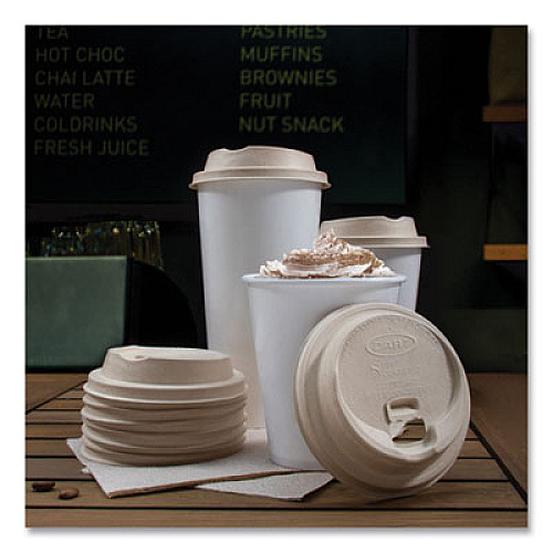 Dart Molded Fiber Lids for Paper Cups, ProPlanet Seal, Fits 10 oz to 24 oz Hot Cups, Tan, 1,000/Carton (LK316FBR)