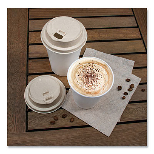 Dart Molded Fiber Lids for Paper Cups, ProPlanet Seal, Fits 10 oz to 24 oz Hot Cups, Tan, 1,000/Carton (LK316FBR)