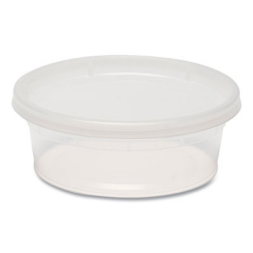 GEN Plastic Deli Container with Lid, 8 oz, Clear, Plastic, 240/Carton (DELI8OZ)