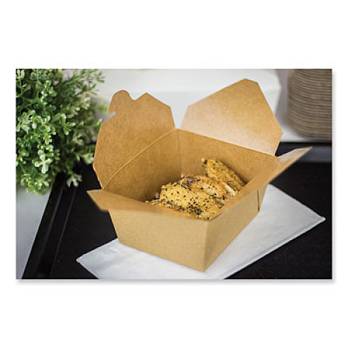 GEN Reclosable Kraft Take-Out Box, 30 oz, 5.06 x 4.27 x 2.4, Brown, Paper, 450/Carton (PAPERBOX1)