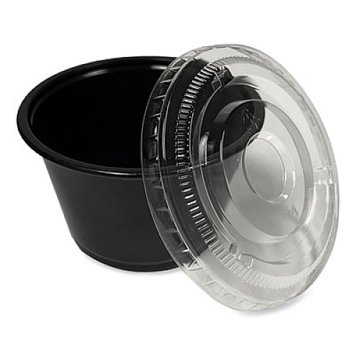 Boardwalk Souffle/Portion Cups, 4 oz, Plastic, Black, 2,500/Carton (PRTN4BL)