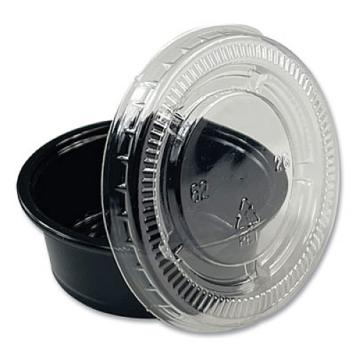Boardwalk Souffle/Portion Cups, 1.5 oz, Plastic, Black, 2,500/Carton (PRTN15BL)