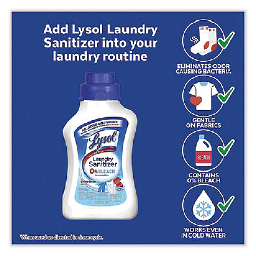 LYSOL Brand Laundry Sanitizer, Liquid, Crisp Linen, 41 oz, 6/Carton (95871)