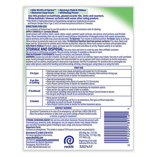 LYSOL Brand Multi-Purpose Cleaner with Bleach, 32 oz Spray Bottle, 12/Carton (78914CT)