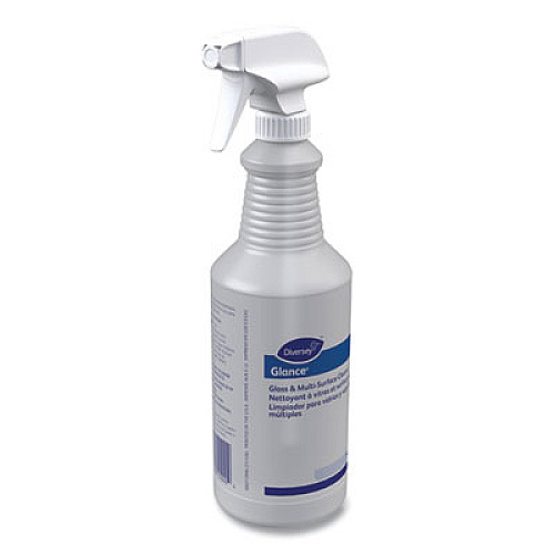 Diversey Glance Glass and Multi-Surface Cleaner Spray Bottle, 32 oz, Clear, 12/Carton (D1231138)