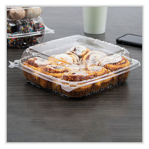 Dart ClearSeal Hinged-Lid Plastic Containers, 9.3 x 8.83 x 3, Clear, 200/Carton (PET95PST1)