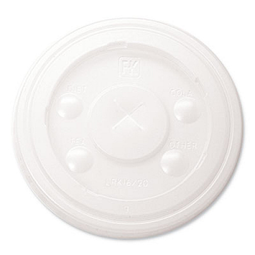 Fabri-Kal RK Cup Lids, Fits 16 oz to 20 oz Cold Cups, Plastic, Translucent, 1,000/Carton (LRK1620)