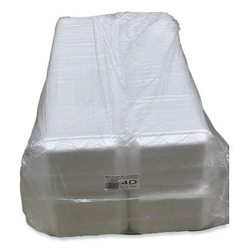 GEN Meat Trays, #4D, 9.47 x 7.12 x 1.32, White, Foam, 500/Carton (4DWH)