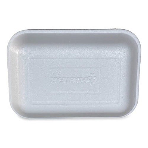 GEN Meat Trays, #2, 8.5 x 6.03 x 1.11, White, Foam, 500/Carton (2WH)