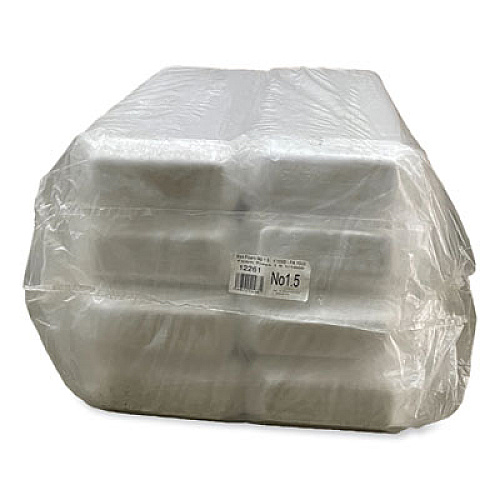 GEN Meat Trays, #1.5, 8.38 x 3.94 x 1.1, White, Foam, 1,000/Carton (15WH)