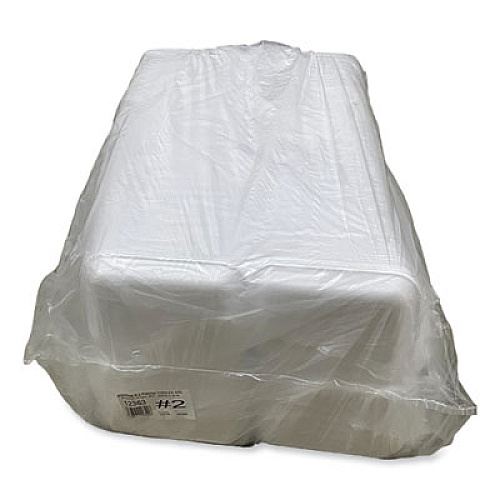 GEN Meat Trays, #2, 8.5 x 6.03 x 1.11, White, Foam, 500/Carton (2WH)