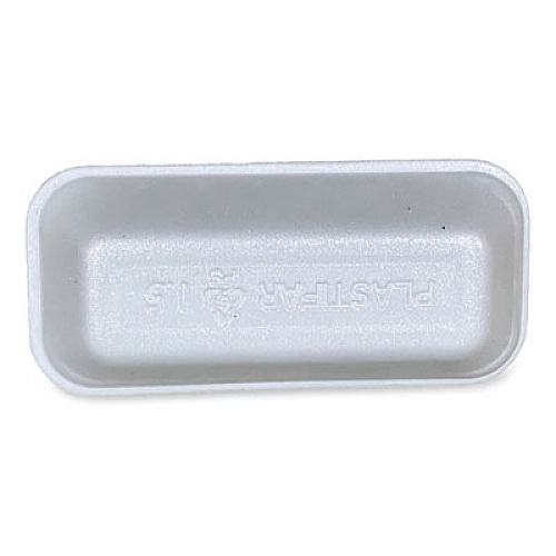 GEN Meat Trays, #1.5, 8.38 x 3.94 x 1.1, White, Foam, 1,000/Carton (15WH)