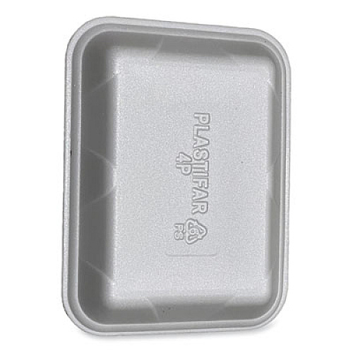GEN Meat Trays, #4P, 9.5 x 7.19 x 1.2, White, Foam, 500/Carton (4PWH)