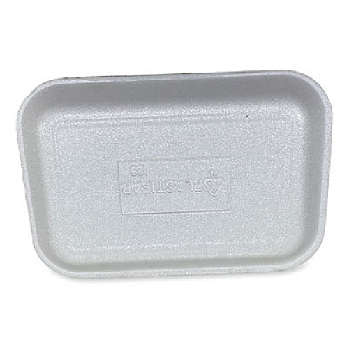 GEN Meat Trays, #2S, 8.5 x 6 x 0.7, White, Foam, 500/Carton (2SWH)