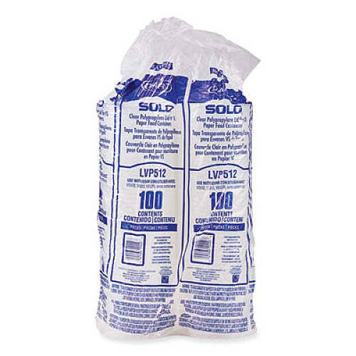 SOLO Polypropylene Vented Food Container Lids for 12 oz Food Containers, Clear, Plastic, 1,000/Carton (LVP5120100)