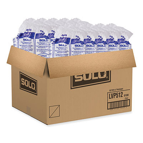 SOLO Polypropylene Vented Food Container Lids for 12 oz Food Containers, Clear, Plastic, 1,000/Carton (LVP5120100)