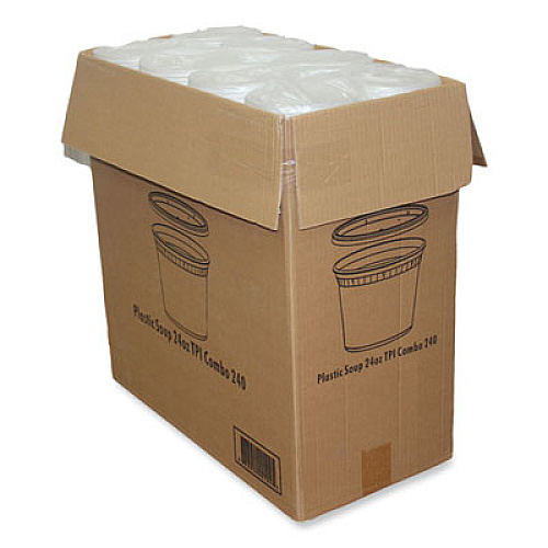 GEN Plastic Deli Container with Lid, 24 oz, Clear, Plastic, 240/Carton (DELI24OZ)