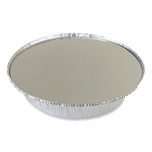 Boardwalk Round Aluminum To-Go Container Lids, Flat Lid, 9" Diameter, Silver, Paper, 500/Carton (ROUND9FLID)