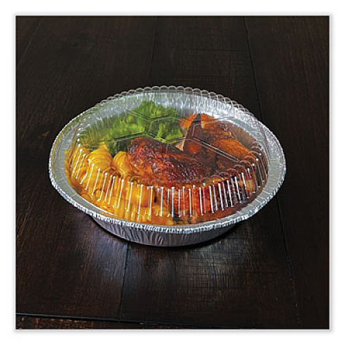 Boardwalk Round Aluminum To-Go Container Lids, Dome Lid, 7" Diameter, Clear, Plastic, 500/Carton (ROUND7CLID)