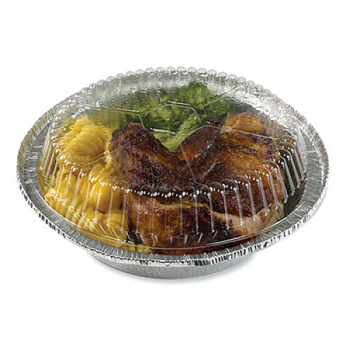 Boardwalk Round Aluminum To-Go Container Lids, Dome Lid, 7" Diameter, Clear, Plastic, 500/Carton (ROUND7CLID)